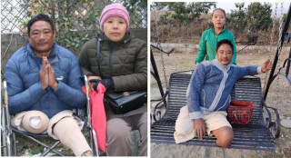 दुबै खुट्टा गुमाएका बसन्त पुलामी मगर भन्छन् मलाई र छोरालाई बचाइँदिनुस्