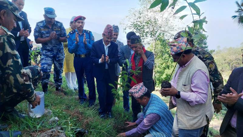 गणतन्त्र दिवसको अवसरमा वृक्षारोपण