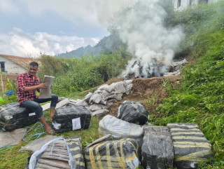 प्रहरीले बरामद गरेको एक हजार ३१५ किलोग्राम गाँजा नष्ट गरियो